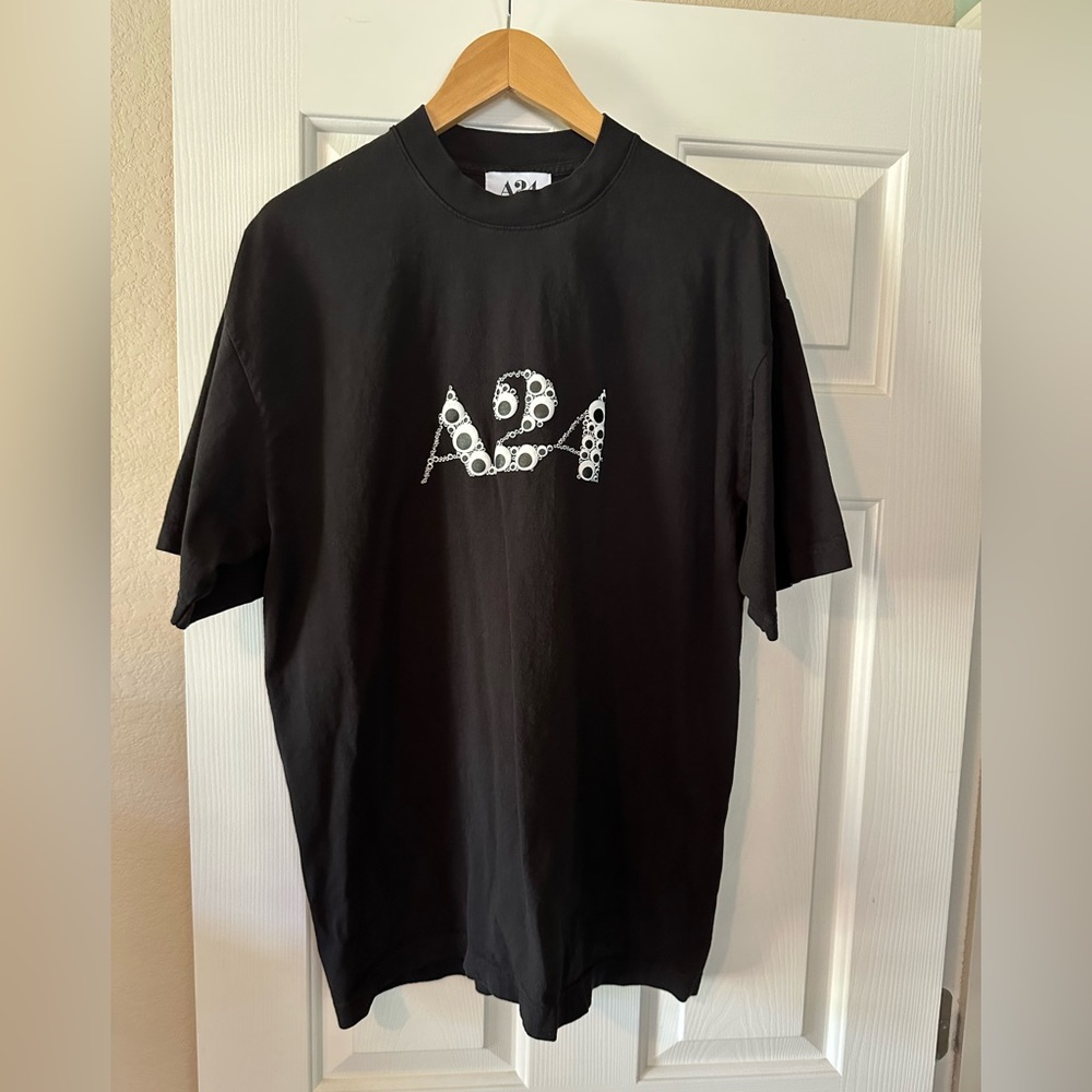 A24 RARE Google Eyes puff logo shirt